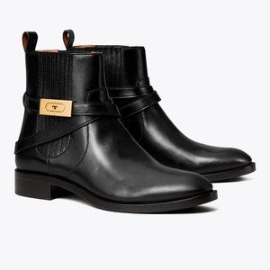 Tory Burch T-HARDWARE CHELSEA BOOT Black 9 9.5 10 Booties